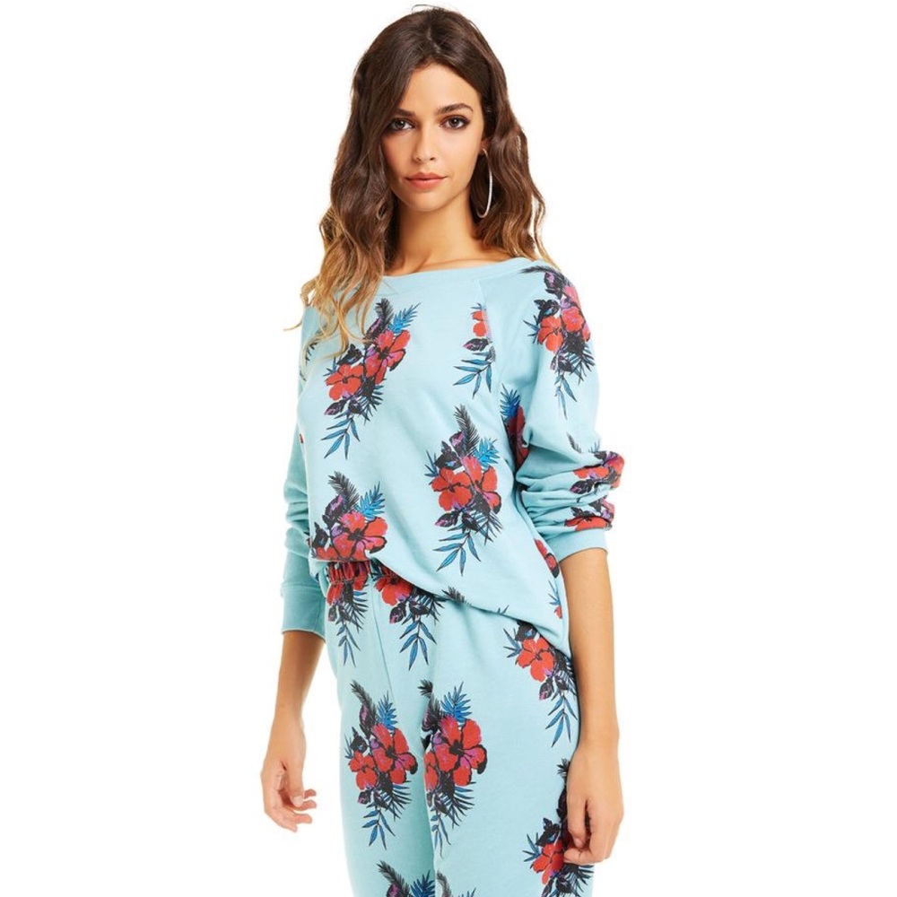 NEW! Wildfox Tropical Hibiscus Dreams Sommer Sweatshirt Size M $118